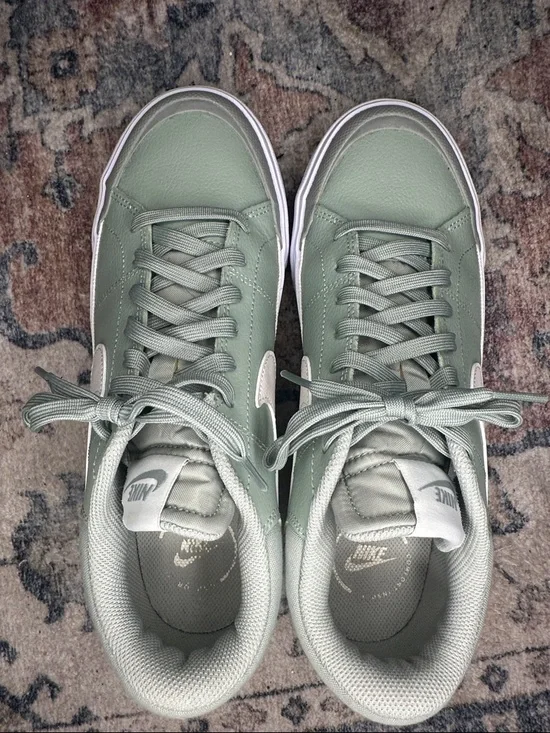 Nike Women’s Sneakers in Sage Green and Cream - Picture 2 of 9